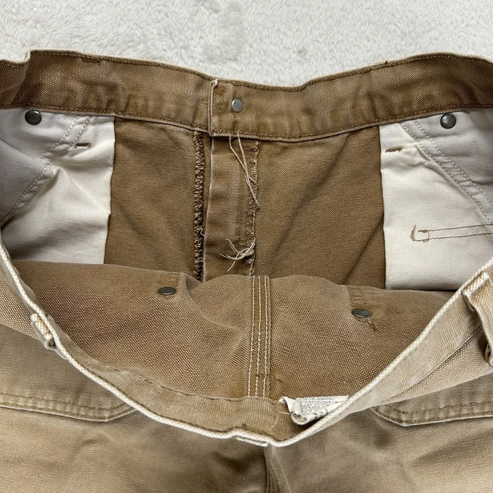 Vintage Carhartt Double Knee Carpenter Work Shorts B80 Brown 36 Made In USA